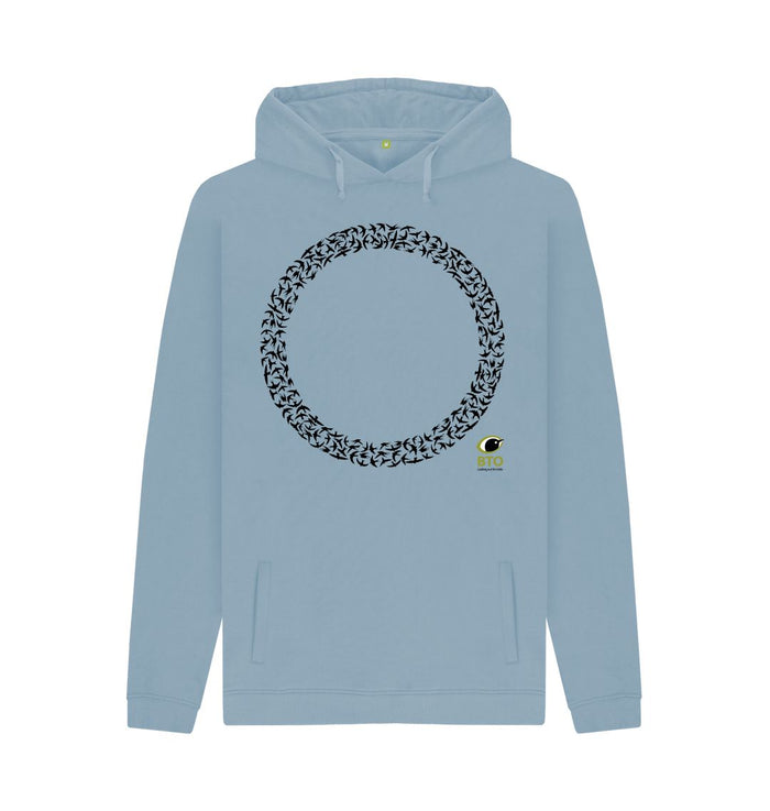 Stone Blue Migrating Birds Men's Hoodie