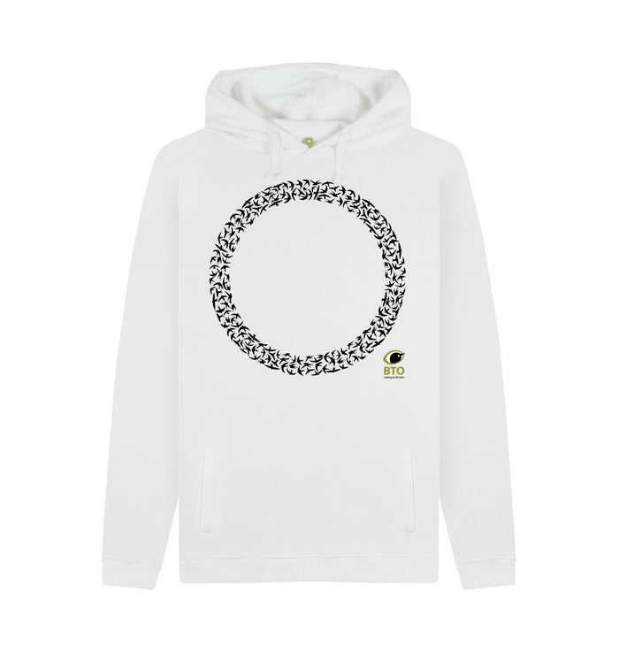 White Migrating Birds Men's Hoodie