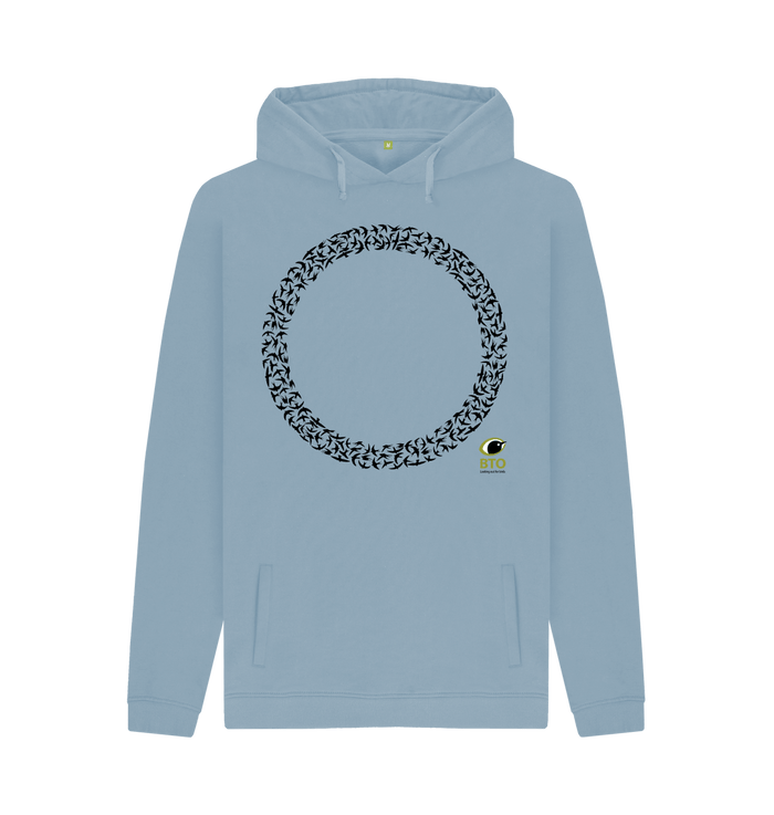 Stone Blue Printed Hoody Front