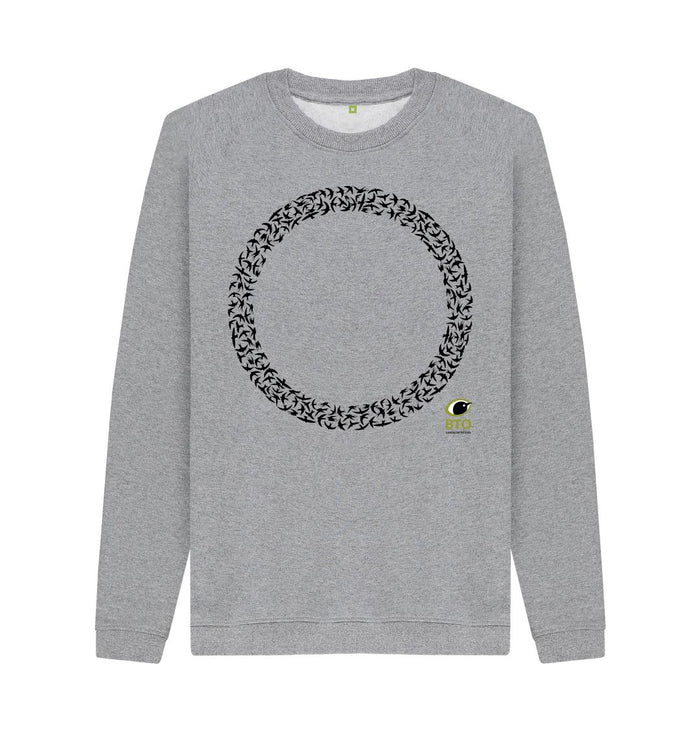 Light Heather Migrating Birds Sweater