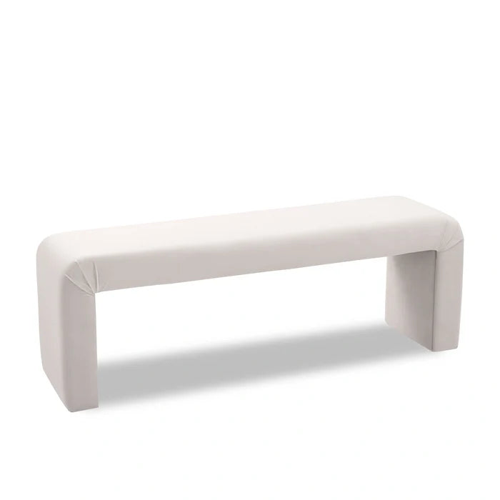 Minimalist Cream Velvet Bench
