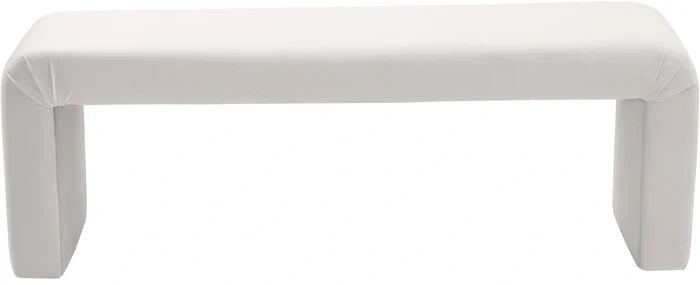 Minimalist Cream Velvet Bench