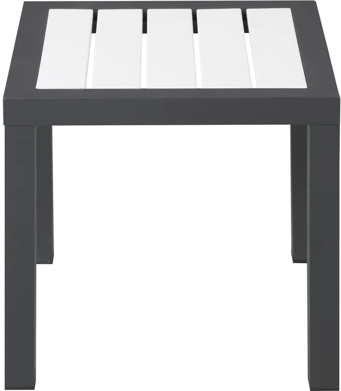 Nizuc White manufactured wood Outdoor Patio Aluminum End Table
