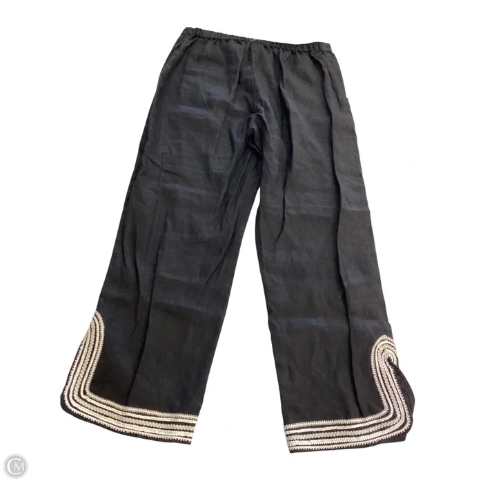 Pants Linen By Clothes Mentor In Black & Cream, Size: M