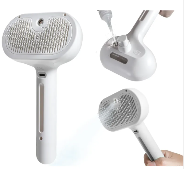 Pet Hair Spray Brush – Self-Wetting Grooming Brush for Cats & Dogs