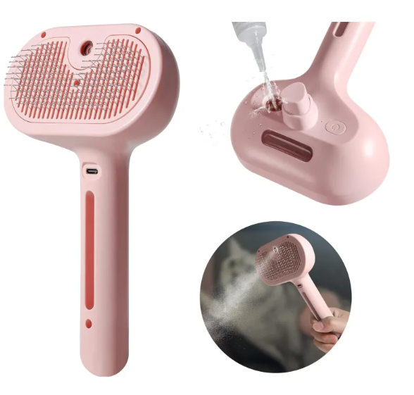 Pet Hair Spray Brush – Self-Wetting Grooming Brush for Cats & Dogs