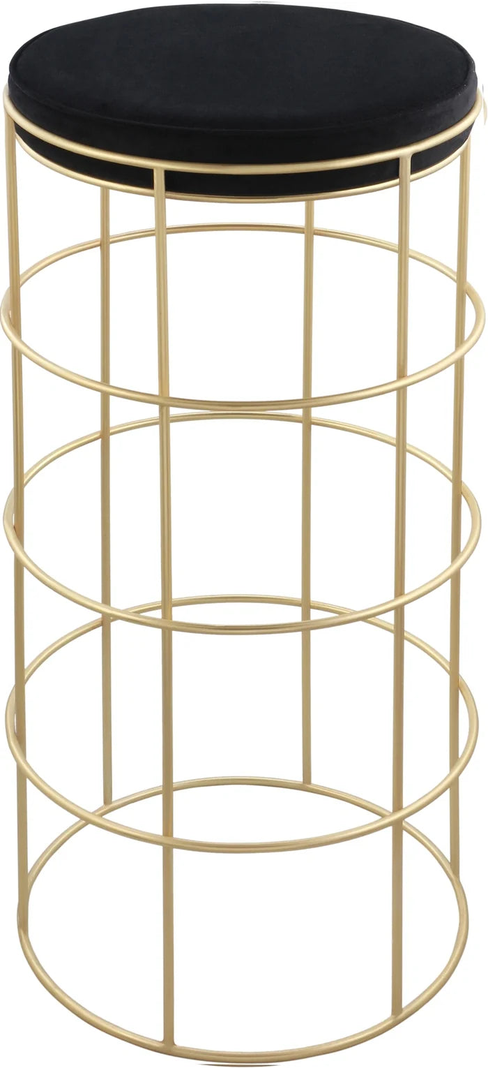 Rebar Black Velvet Bar Stool