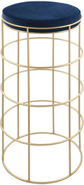 Rebar Navy Velvet Bar Stool