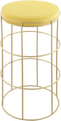 Rebar Yellow Velvet Counter Stool