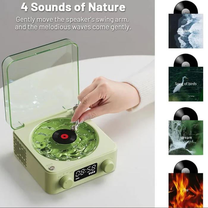 Retro Turntable Bluetooth Speaker – RGB LED Vinyl-Style Speaker