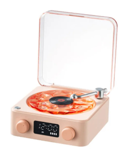 Retro Turntable Bluetooth Speaker – RGB LED Vinyl-Style Speaker