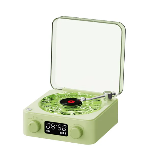 Retro Turntable Bluetooth Speaker – RGB LED Vinyl-Style Speaker