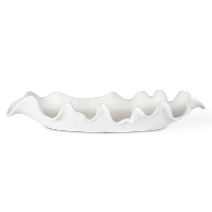 Ruffled Feathers Indoor-Outdoor Bowl, White