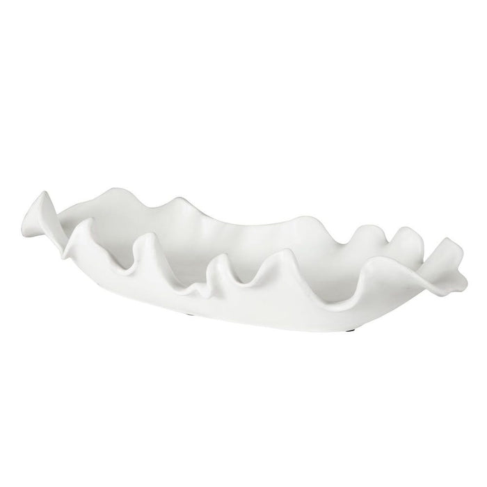 Ruffled Feathers Indoor-Outdoor Bowl, White