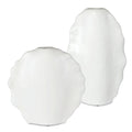 Ruffled Feathers Indoor-Outdoor Vases, White, S/2