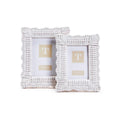 S/2 White Wicker Weave