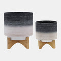 Sagebrook Accessories: Set of 2 Gray Planter