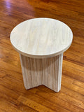 Sagebrook Home: Petrified Wood And Teak 20" Accent Table (Custom Wood Top)