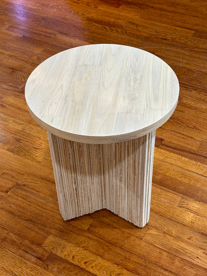 Sagebrook Home: Petrified Wood And Teak 20" Accent Table (Custom Wood Top)