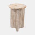 Sagebrook Home: Petrified Wood And Teak 20" Accent Table