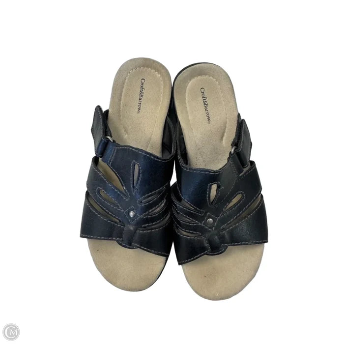 Sandals Flats By Croft And Barrow In Black & Brown, Size: 6