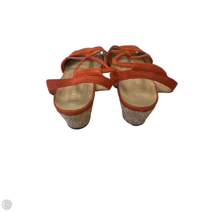Sandals Heels Wedge By Nurture In Orange, Size: 8