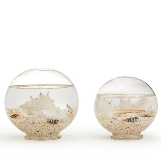 Set of 2 Decorative Filled Sealife Globes