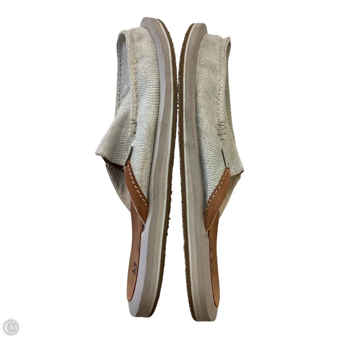 Shoes Flats By Sanuk In Cream & Green, Size: 9