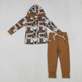 Sibling Baby Boys Hunting Hoodie Top Pocket Jogger Outfit