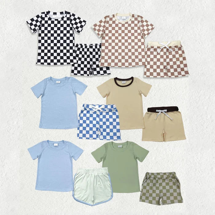 Sibling Baby Boys Shirt Top Shorts Summer Clothes Sets