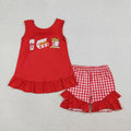 Sibling Baby Girls Sleeveless Chicken Chip Tunic Ruffle Short Clothes Sets