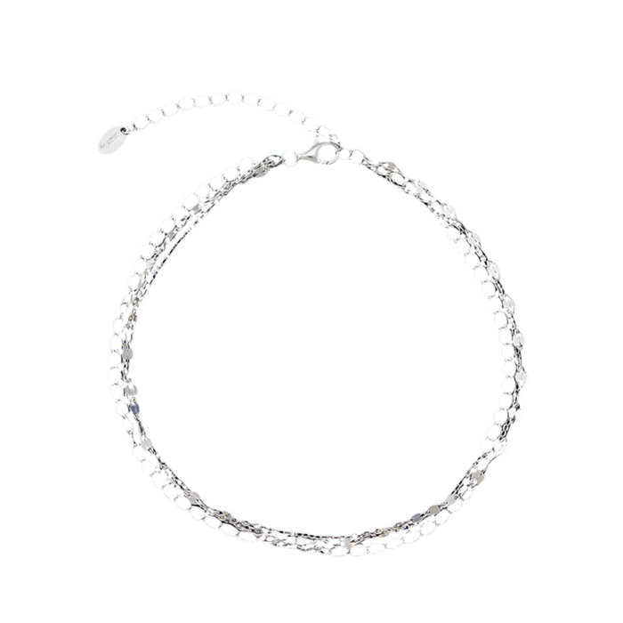Silver 14k Gold Plated 3-Layer Stacking Anklet