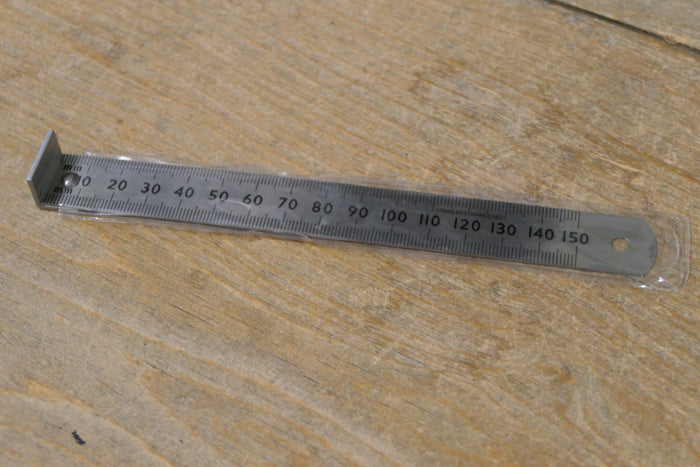 Small - 150mm - Metal Wing Ruler with End Stop