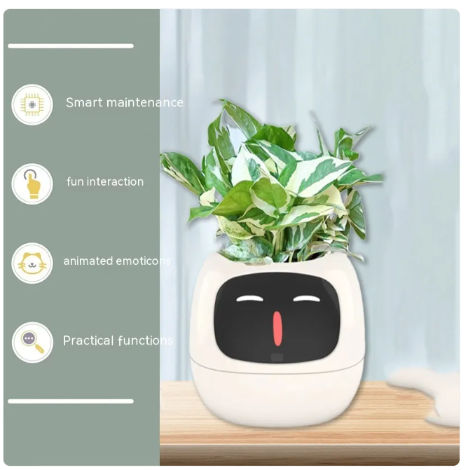 Smart AI Planter – 7-Sensor Self-Watering Plant Pot with Animated Display