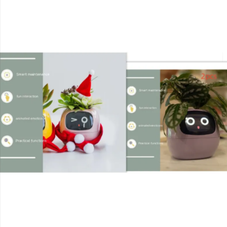 Smart AI Planter – 7-Sensor Self-Watering Plant Pot with Animated Display
