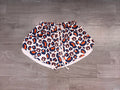 SS0809 Preorder Adult Teams Auburn Leopard Print Woman Bottom Flutter Yoga Shorts