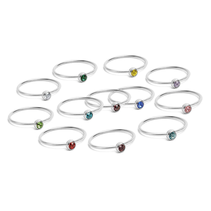 Stainless Steel Birthstone Stacking Ring Size 3