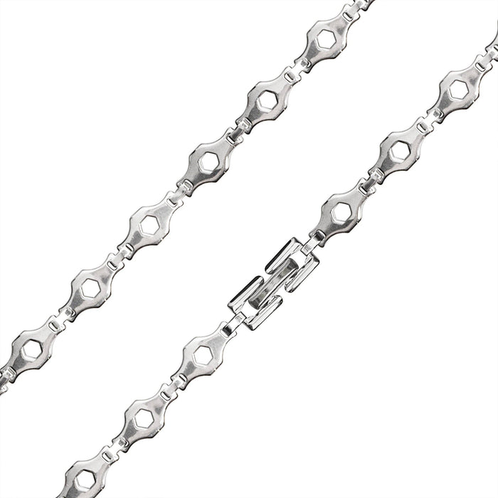 Stainless Steel Hexagon Fancy Chain Necklace