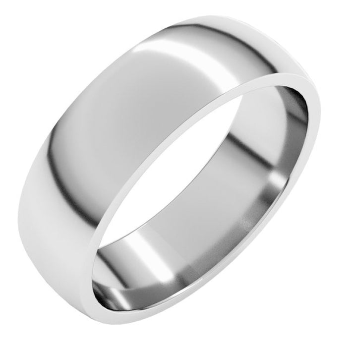 Sterling Silver 6 mm Lightweight Comfort-Fit Half Round Band Size 9.5