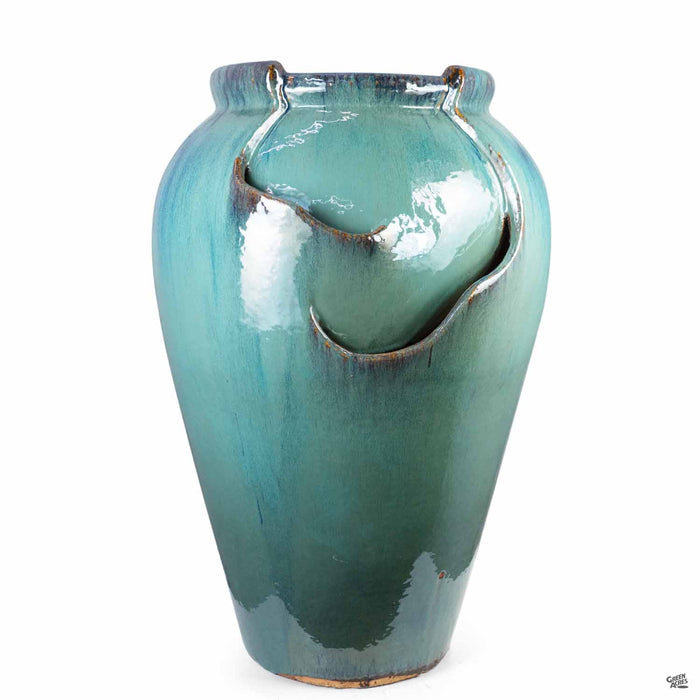 Tea Garden Fountain Green and Dark 21 inch by 32 inch