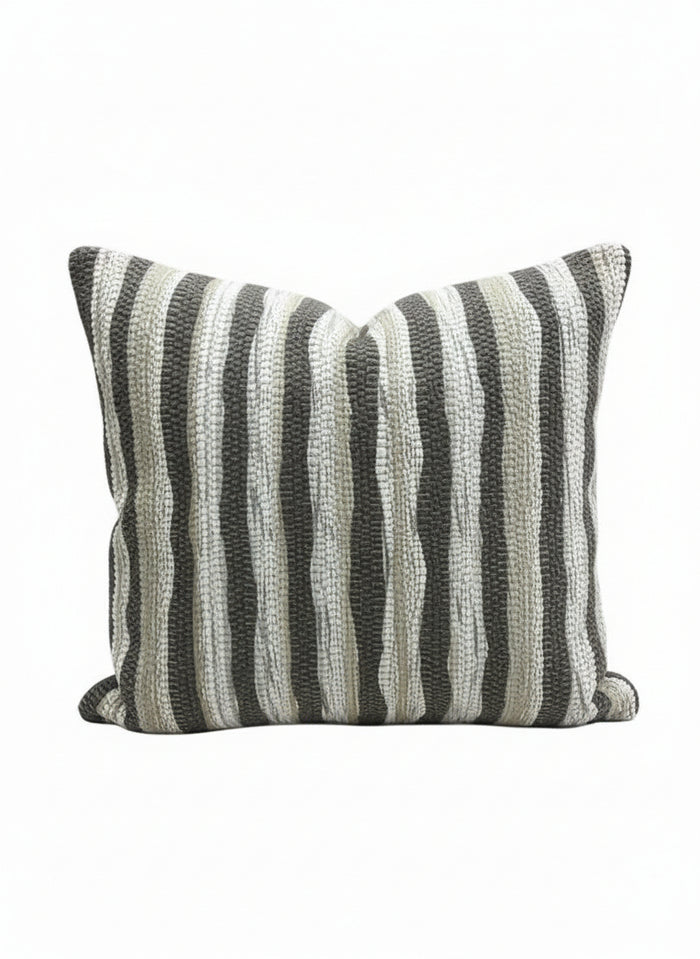 Textured Grey Stripe Pillow