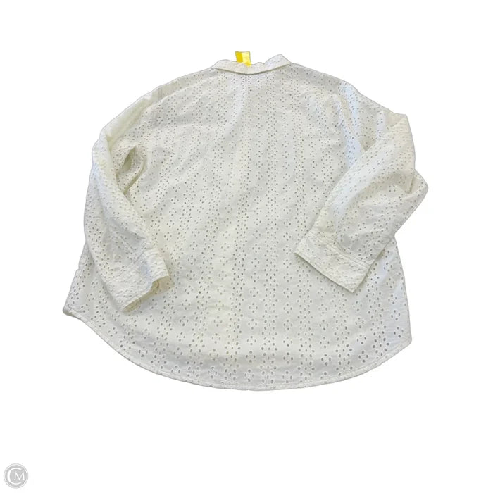 Top Long Sleeve By Dkny In Cream, Size: L