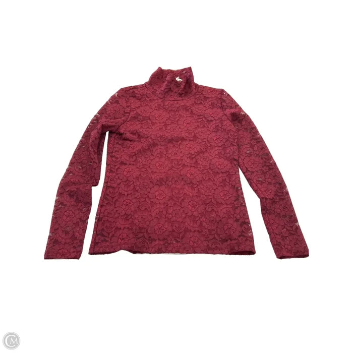 Top Long Sleeve By Talbots In Maroon, Size: Xs