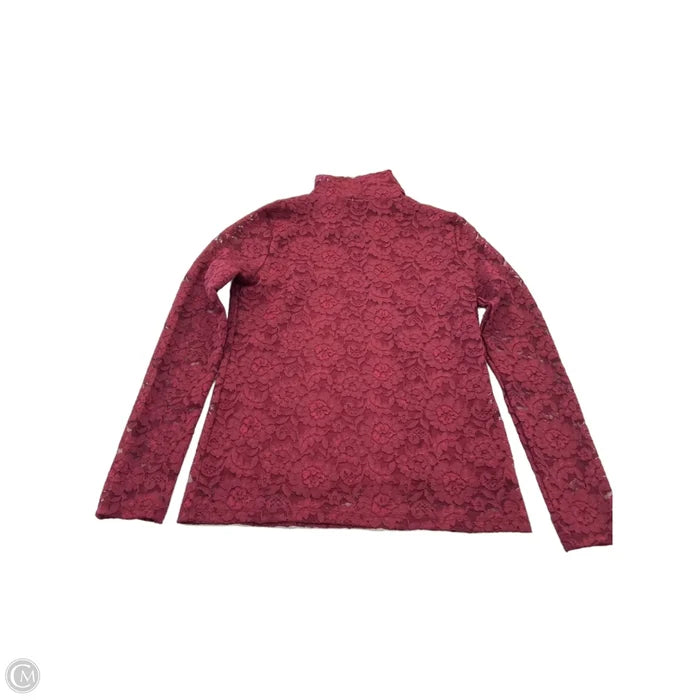 Top Long Sleeve By Talbots In Maroon, Size: Xs