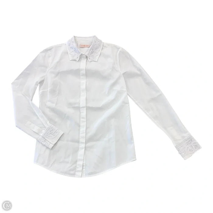 Top Long Sleeve Designer By Tory Burch In White, Size: 4