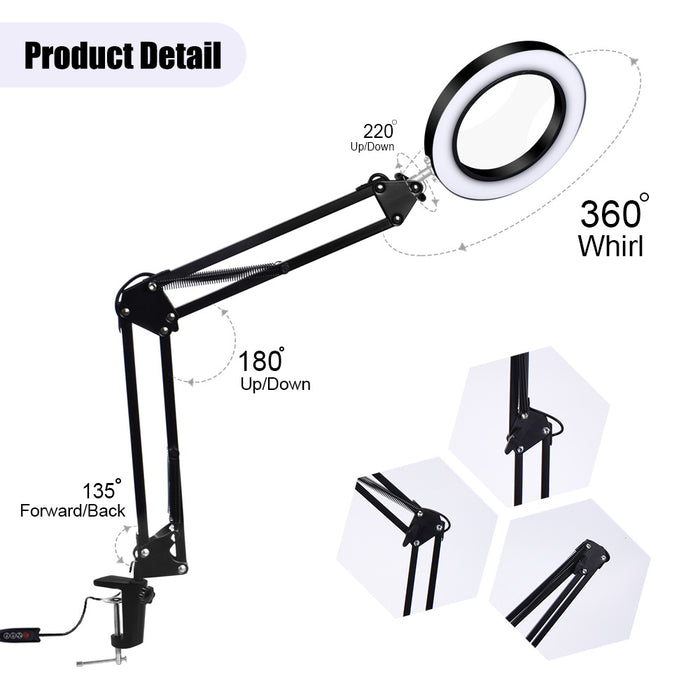 USB LED Magnifying Lamp – 10x Magnification Desk Light