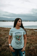 West Coast Karma- Forest Locals Ladies Relaxed Tee Athletic Grey