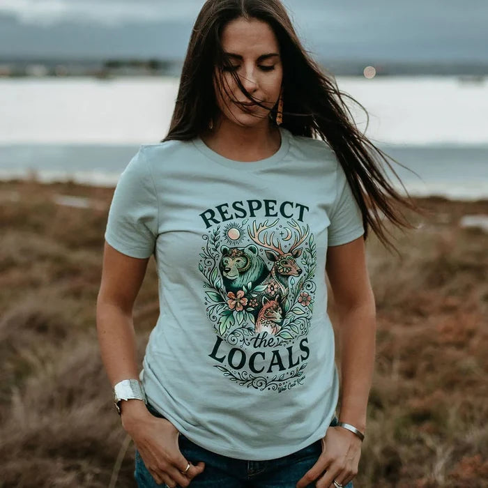 West Coast Karma- Forest Locals Ladies Relaxed Tee Athletic Grey