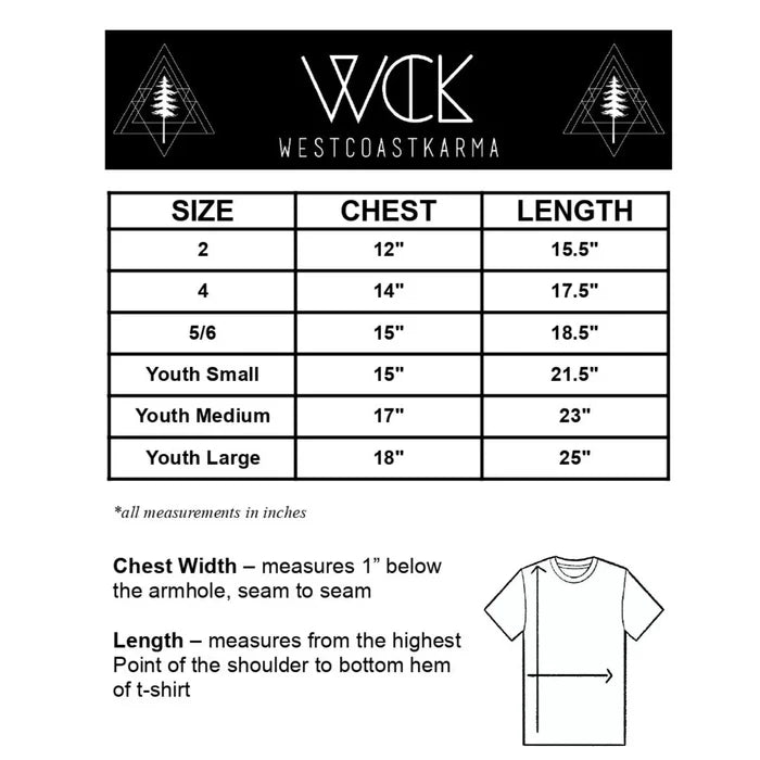 West Coast Karma- Vancouver Island Kids/Youth Tee Green