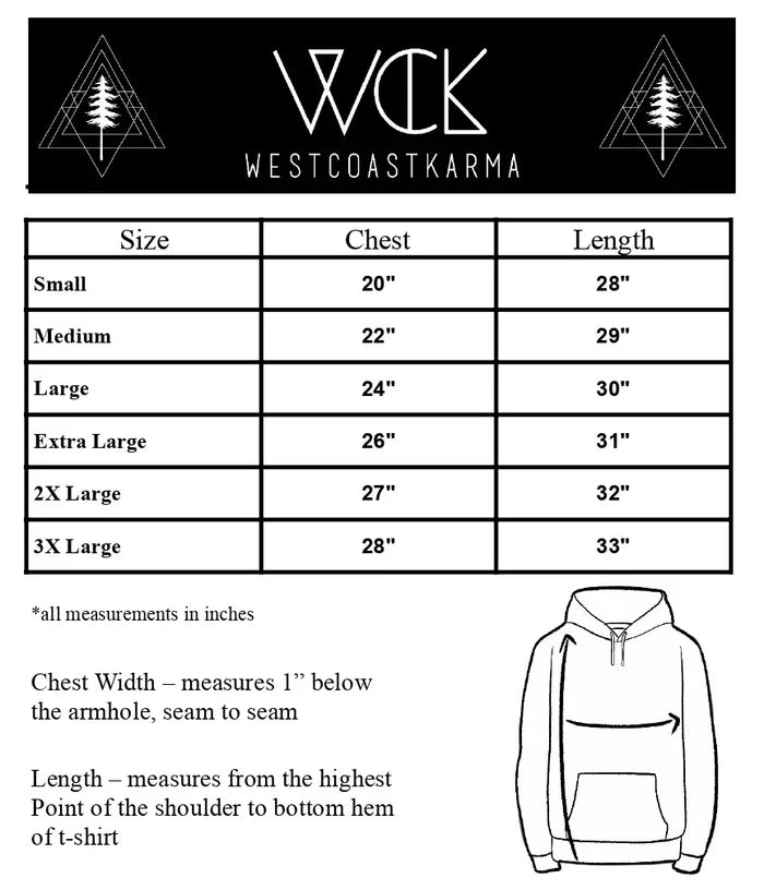 West Coast Karma- Vancouver Island Zip Up Hoodie Charcoal Grey